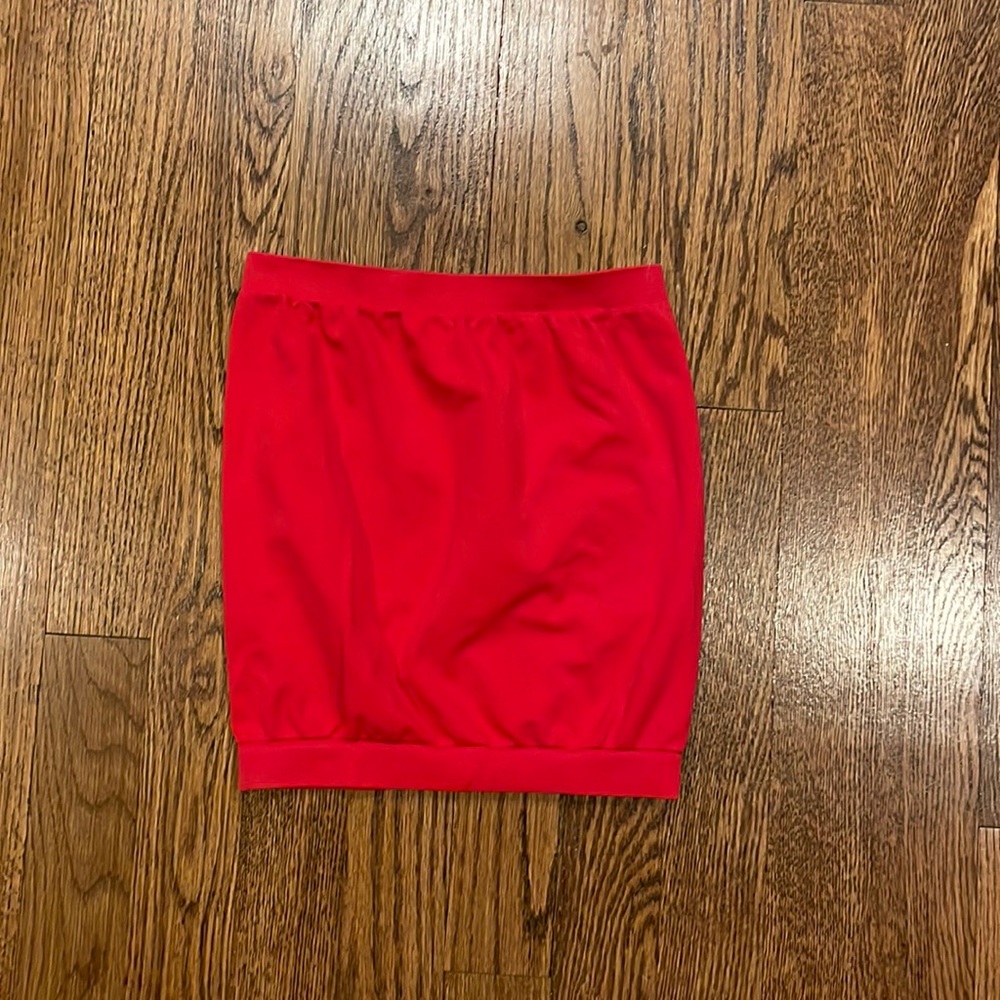 Red nylon and spandex tube top one size